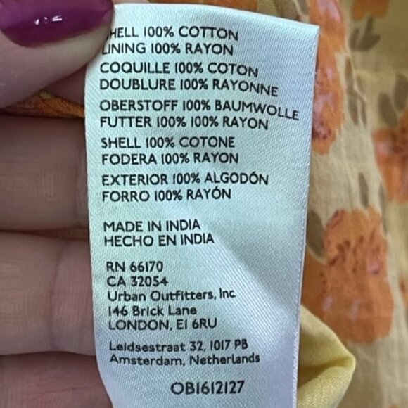 Free People Yellow Floral Print Blouse Ruffles Ruching Balloon Sleeve Small NWT - Picture 16 of 16